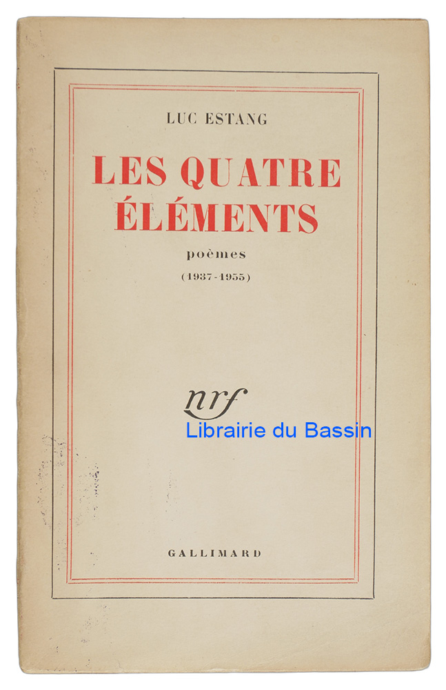Livre moderne : Les quatre éléments Poèmes (1937-1955) - Édition originale - Envoi autographe