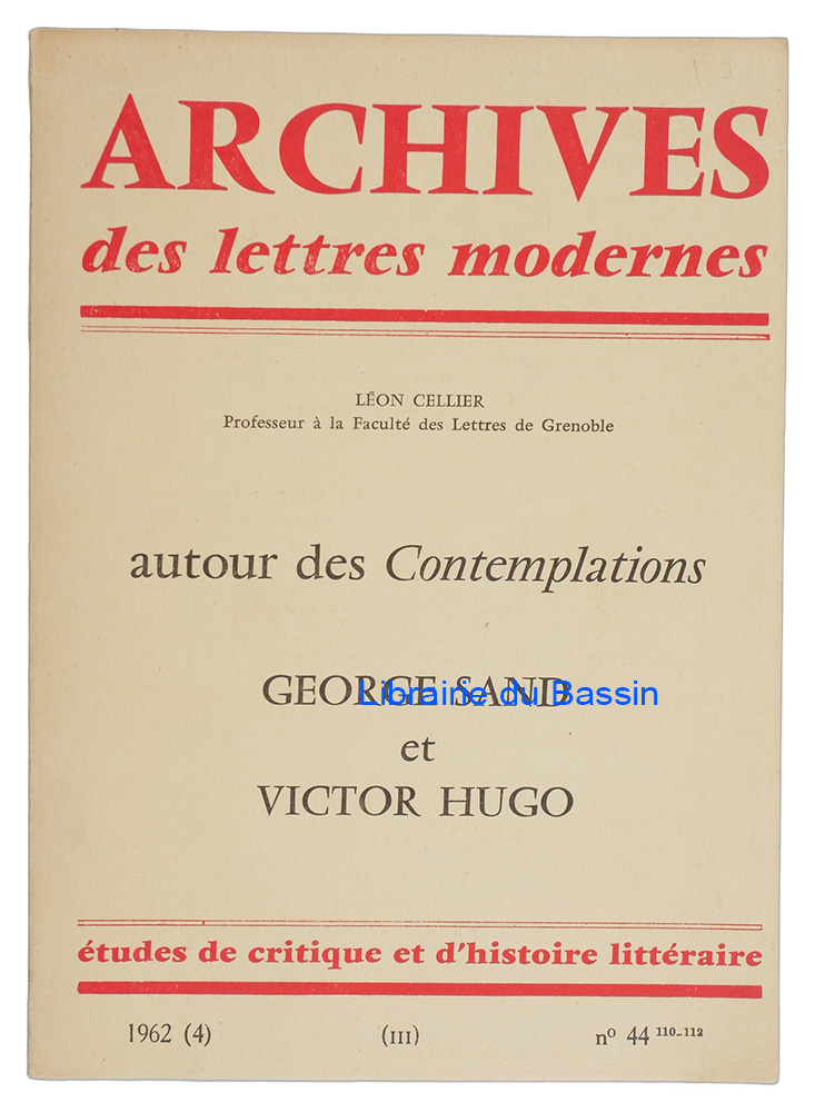 Livre moderne : Autour des Contemplations George Sand et Victor Hugo