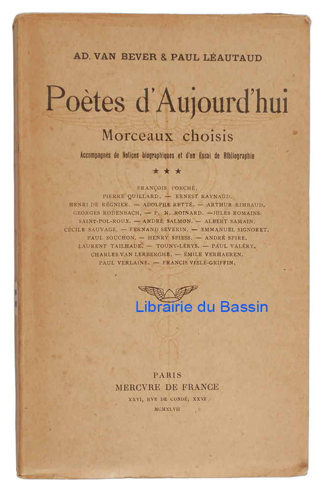 Livre moderne : Poètes d'aujourd'hui Morceaux choisis Tome III