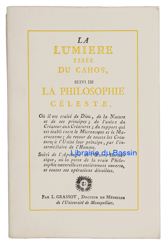 Livre moderne : La lumière tirée du chaos suivi de La philosophie céleste