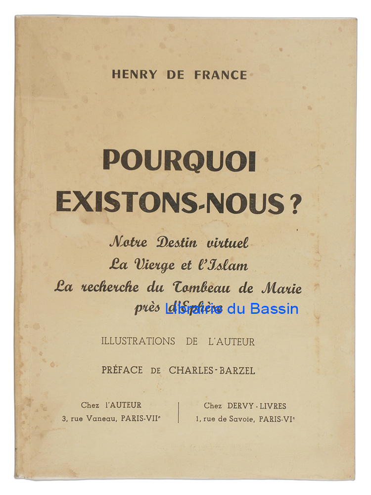 Livre moderne : Pourquoi existons-nous ? Notre destin virtuel La vierge et l'Islam La recherche du tombeau de Marie près d'Ephèse