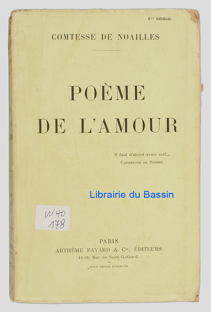 Livre moderne : Poème de l'amour