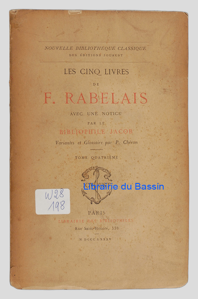 Livre moderne : Les cinq livres de F. Rabelais Tome quatrième