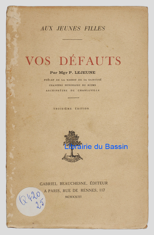 Aux jeunes filles Vos défauts
