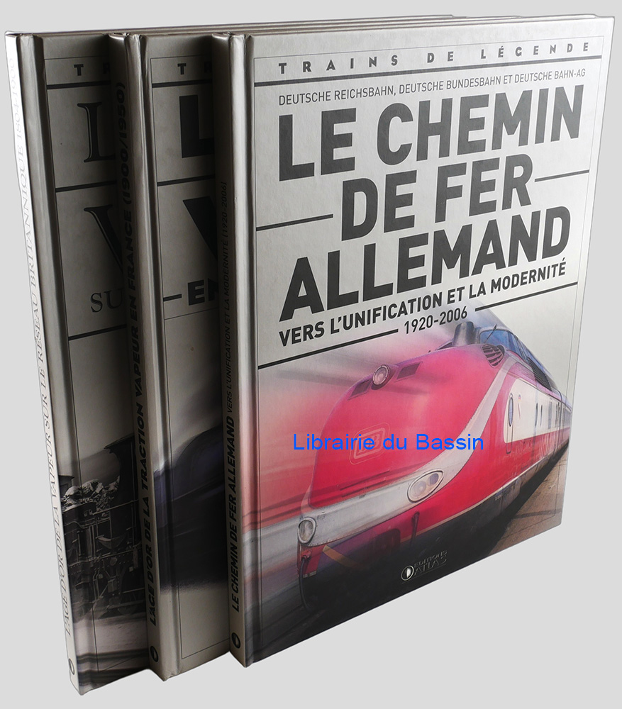 Lot de 3 livres : L'âge d'or de la vapeur sur le réseau britannique 1804-1900 ET L'âge d'or de la traction vapeur en France (1900/1950) ET Le chemin de fer allemand Vers l'unification et la modernité 1920-2006