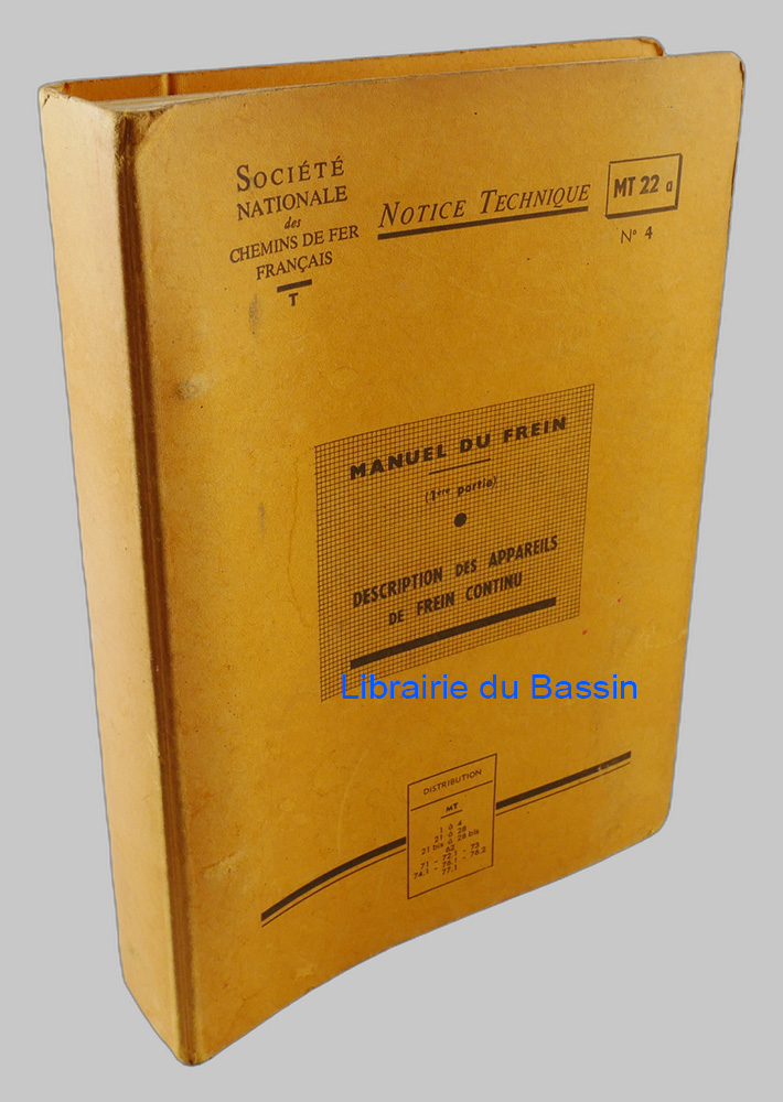 Manuel du frein (1re partie) Description des appareils de frein continu